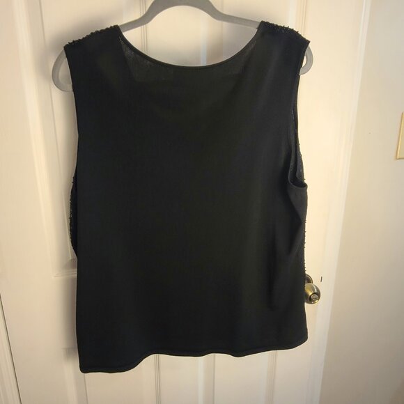 JONES NEW YORK Beaded and Sequins Black Tank Women's Plus Size 3X - Picture 2 of 13